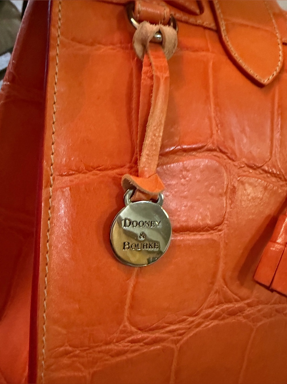 Dooney & Bourke Orange Crocodile Embossed Collector's Edition Rare Find, EUC - Picture 7 of 15